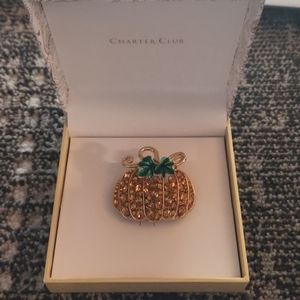 Charter Club Pave Pumpkin Pin